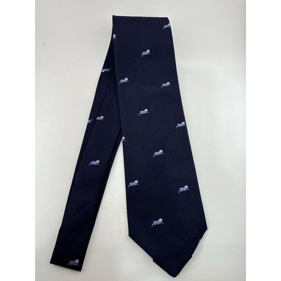 VTG ASSORTED LOT OF 3 -Blue Silk Ties Made in Italy - Jungle, Rams, Pattern - Picture 9 of 11